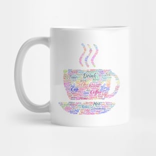 Coffee Hot Cup Silhouette Shape Text Word Cloud Mug